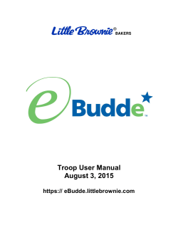 eBudde Troop User Guide - Girl Scouts Dakota Horizons