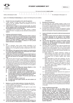 student agreement 2017 - University of Johannesburg