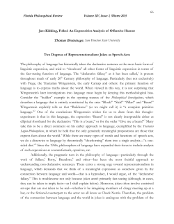 66 Just Kidding, Folks!: An Expressivist Analysis of Offensive Humor
