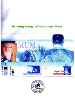 Marketing Strategy Of Mum Mineral Water
