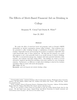 The Effects of Merit-Based Financial Aid on Drinking in College