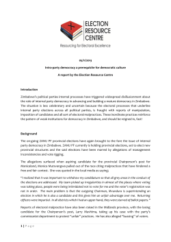 1 | Page 05/11/2013 Intra-party democracy a prerequisite for