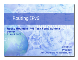 Routing IPv6 - Rocky Mountain IPv6 Task Force