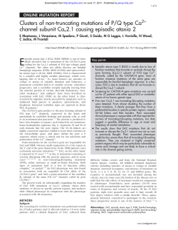 Clusters of non-truncating mutations of P/Q type Ca channel subunit