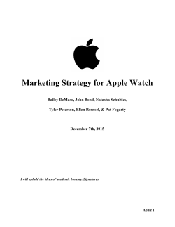 Marketing Strategy for Apple Watch
