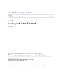 Equal Pay for Comparable Worth