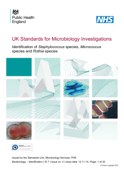 Identification of Staphylococcus species, Micrococcus species and