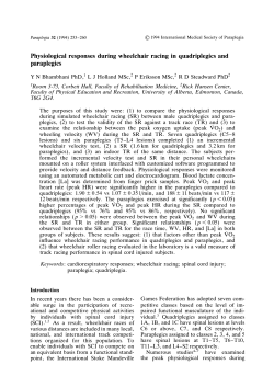 Physiological responses during wheelchair racing in