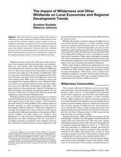 The Impact of Wilderness and Other Wildlands on Local Economies