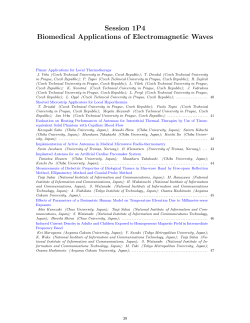 Session 1P4 Biomedical Applications of Electromagnetic Waves