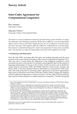 Inter-Coder Agreement for Computational Linguistics