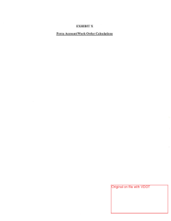 Exhibit X &ndash; Force Account Work Order Calculations
