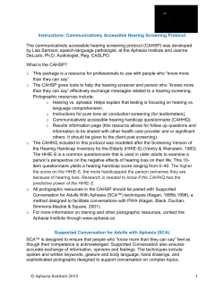 Communicatively Accessible Hearing Screening