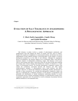 evolution of salt tolerance in angiosperms: a