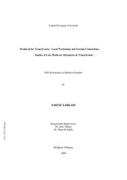 Studies of Late Medieval Altarpieces in Tr