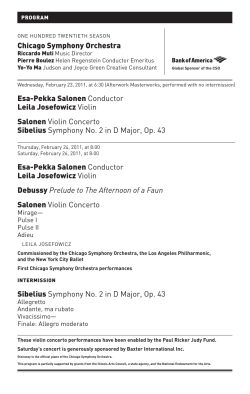 Esa-Pekka Salonen Conductor Leila Josefowicz Violin Salonen