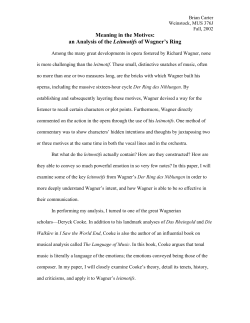 Meaning in the Motives: an Analysis of the Leitmotifs of Wagner`s Ring