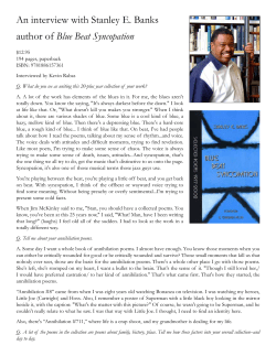 An interview with Stanley E. Banks author of Blue Beat Syncopation