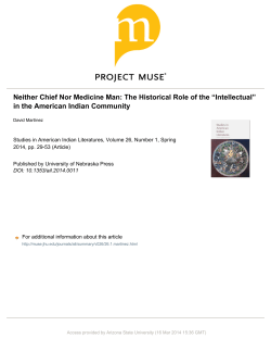 Neither Chief Nor Medicine Man: The Historical Role of the