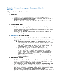 Notes for Suitcase Oceanography Icebergs and Sea Ice Lesson 2