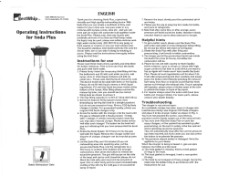 Operating Instructions for Soda Plus