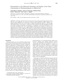 Determination of the Molecular Parameters and Studies of the Chain