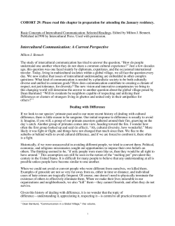 Intercultural Communication: A Current Perspective