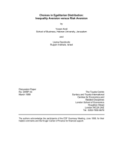 Choices in Egalitarian Distribution: Inequality Aversion versus Risk