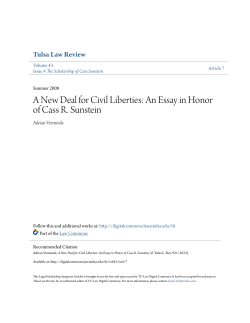 A New Deal for Civil Liberties: An Essay in Honor of Cass R. Sunstein