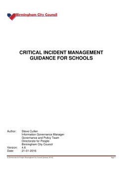 critical incident management guidance for schools