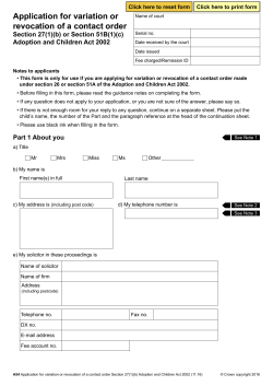 A54 - Application for variation or revocation of a contact order