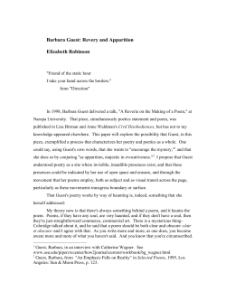 Barbara Guest: Revery and Apparition