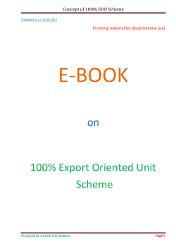 Concept of 100% EOU Scheme