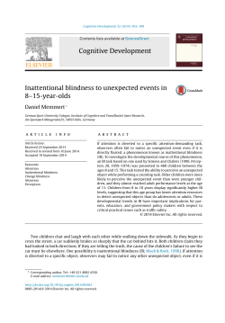 Inattentional blindness to unexpected events in 8&ndash;15-year-olds