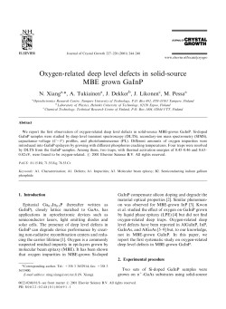 Oxygen-related deep level defects in solid-source MBE grown