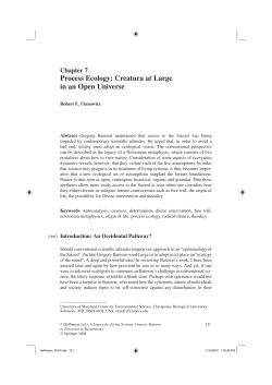 Process Ecology: Creatura at Large in an Open Universe