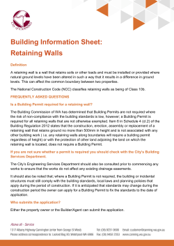 Building Information Sheet: Retaining Walls