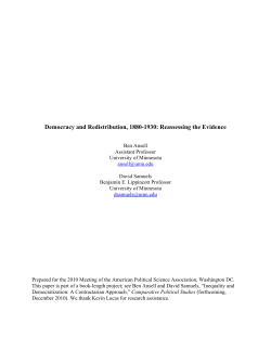 Democracy and Redistribution 1880