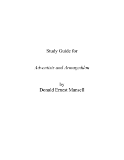 Study Guide for Adventists and Armageddon by Donald Ernest