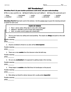 SAT Vocabulary I