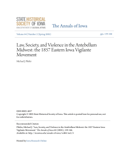 Law, Society, and Violence in the Antebellum Midwest: the 1857