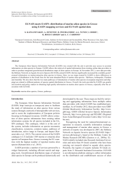 ELNAIS meets EASIN: distribution of marine alien species in Greece
