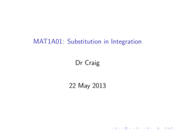 MAT1A01: Substitution in Integration