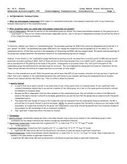 Intercompany Transactions