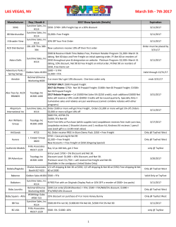 LAS VEGAS, NV March 5th - 7th 2017