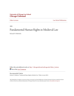 Fundamental Human Rights in Medieval Law