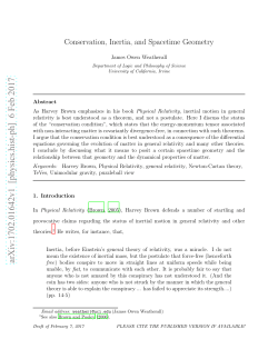 Conservation, Inertia, and Spacetime Geometry