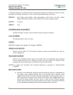 December - Crowsnest Pass Chamber of Commerce