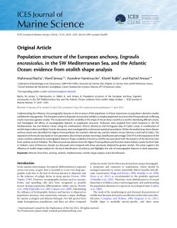 Population structure of the European anchovy, Engraulis