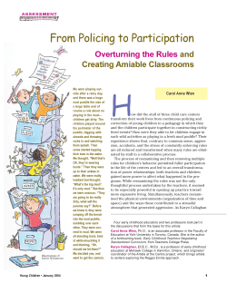From Policing to Participation: Overturning the Rules and